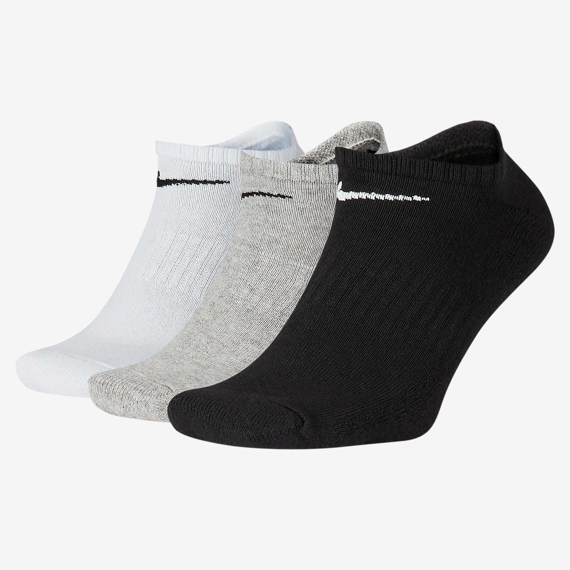 Nike Everyday Cushioned Socks (3 Pairs) - Black/White/Grey - Tennisnuts.com