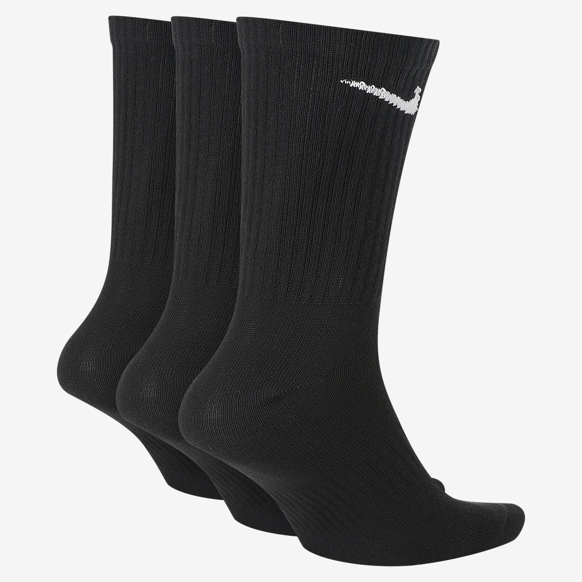 Nike Everyday Lightweight Crew Socks (3 Pairs) - Black - Tennisnuts.com
