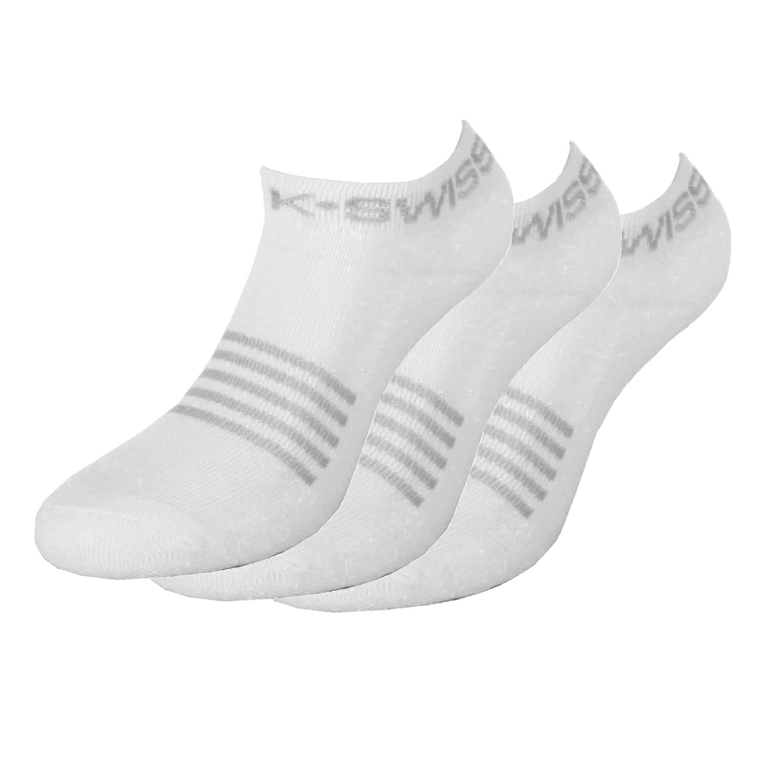 KSwiss Womens All Court Socks (3 Pack) White/Grey