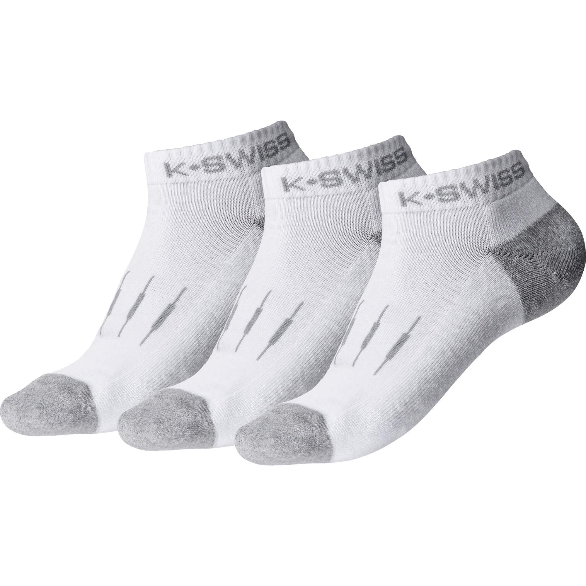 KSwiss Womens Low Cut Socks (3 Pairs) White/Light Grey