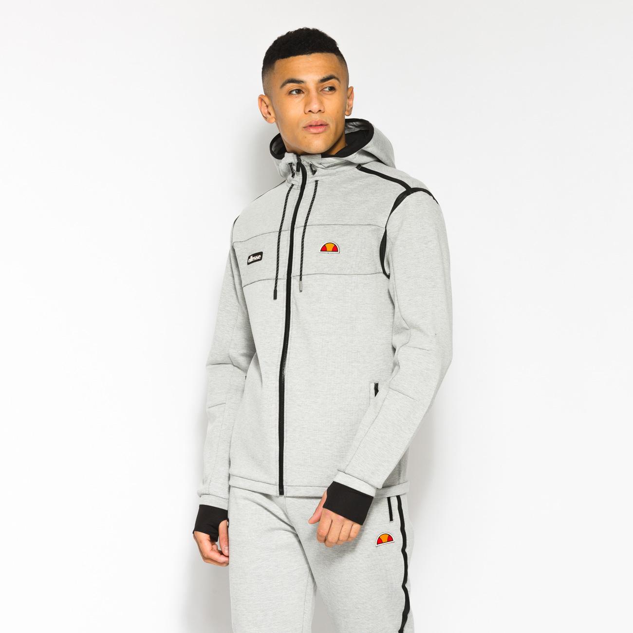 ellesse tape fleece full zip hoodie