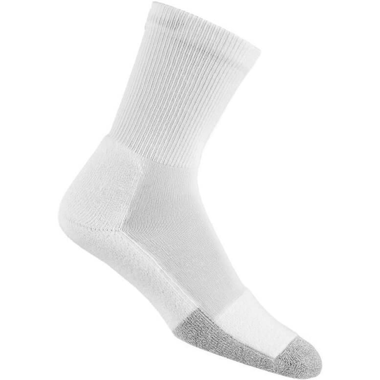 Thorlo Tennis Crew Socks (1 Pair) - White/Grey - Tennisnuts.com