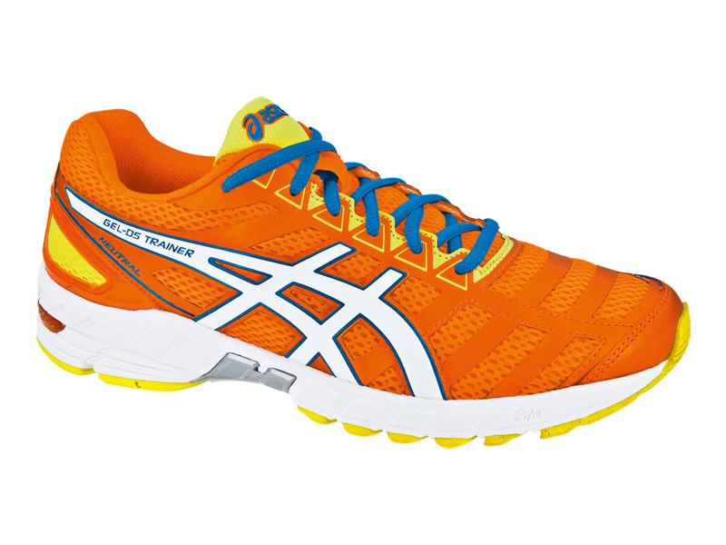 Asics Mens GEL DS Trainer 18 Neutral Shoes - Neon Orange/White/Blue ...