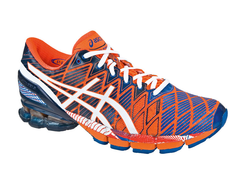 Asics Mens GEL Kinsei 5 Running Shoes - Flash Orange/White/Blue ...