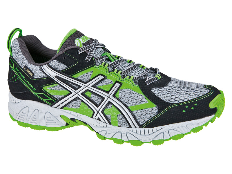 Asics Mens GEL Trail Lahar G-TX Running Shoes - Charcoal/Silver/Green Tennisnuts.com
