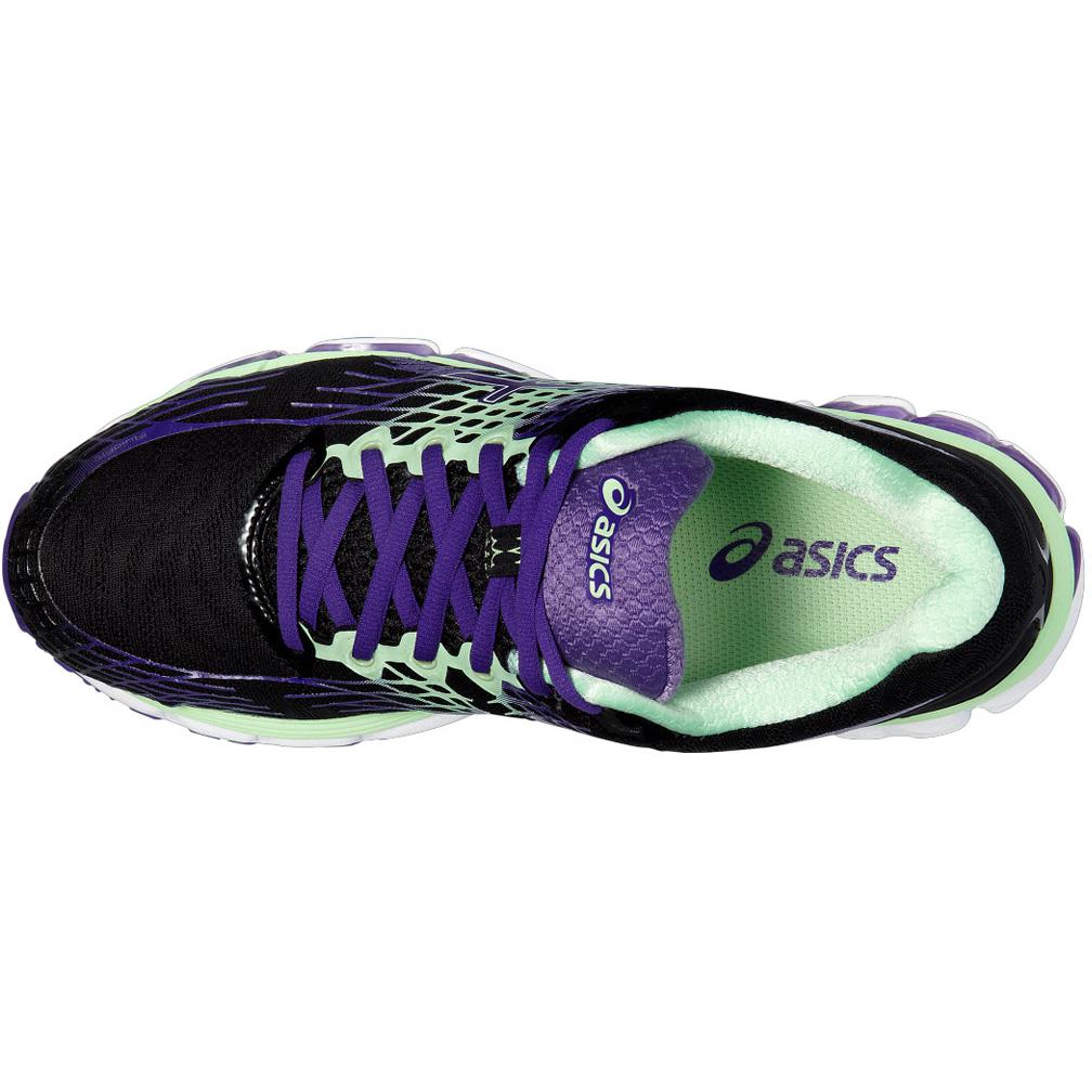 asics women's gel-nimbus 17 - onyx/purple/mint
