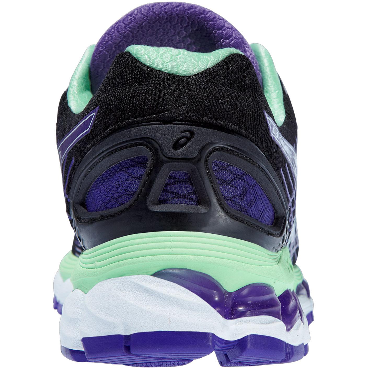 asics women's gel-nimbus 17 - onyx/purple/mint