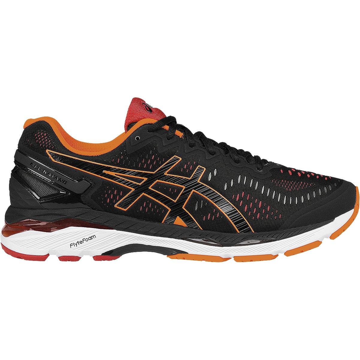 Asics Mens Gel Kayano 23 Running Shoes Black Hot Orange Tennisnuts Com