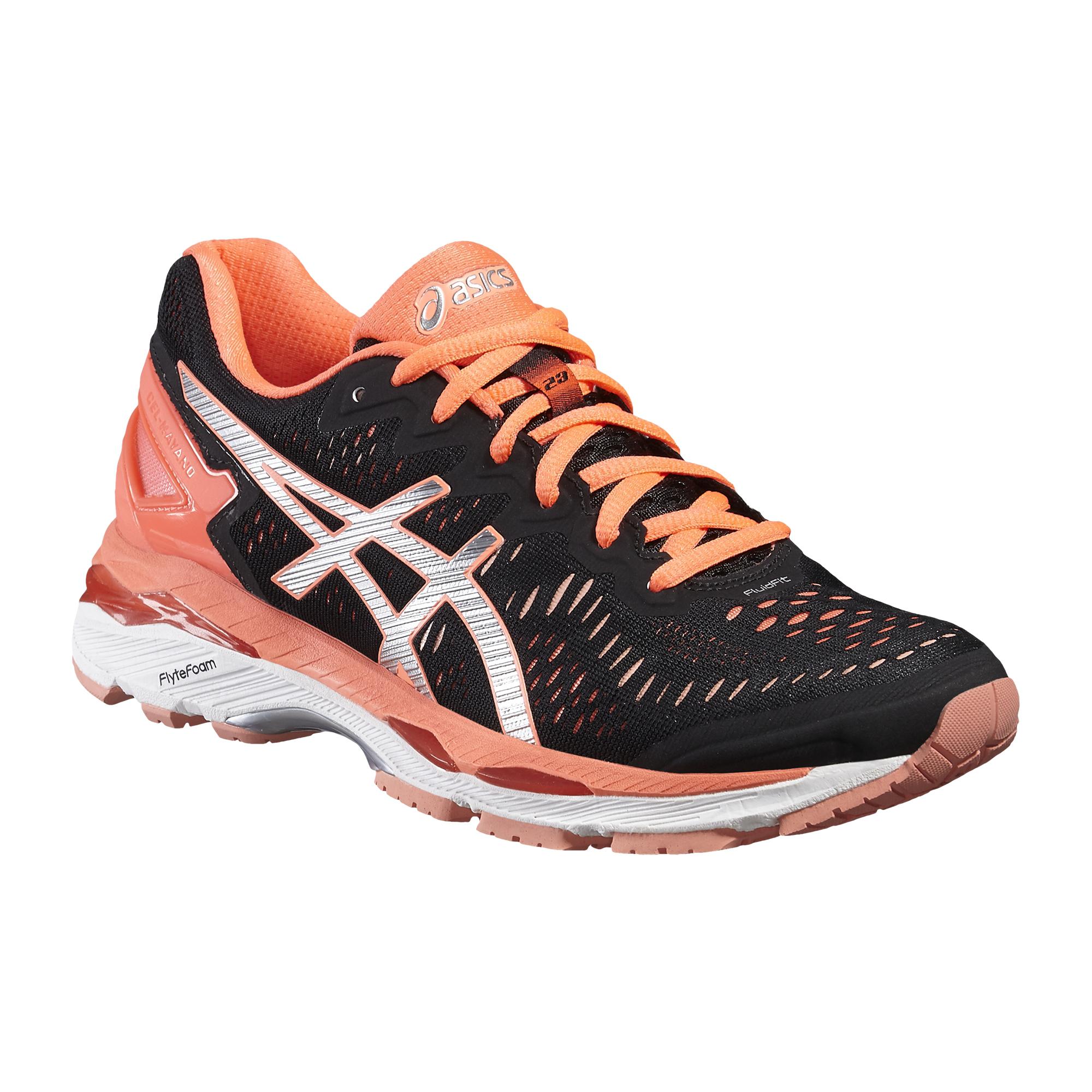 Asics Womens GEL-Kayano 23 Running Shoes - Black/Coral - Tennisnuts.com