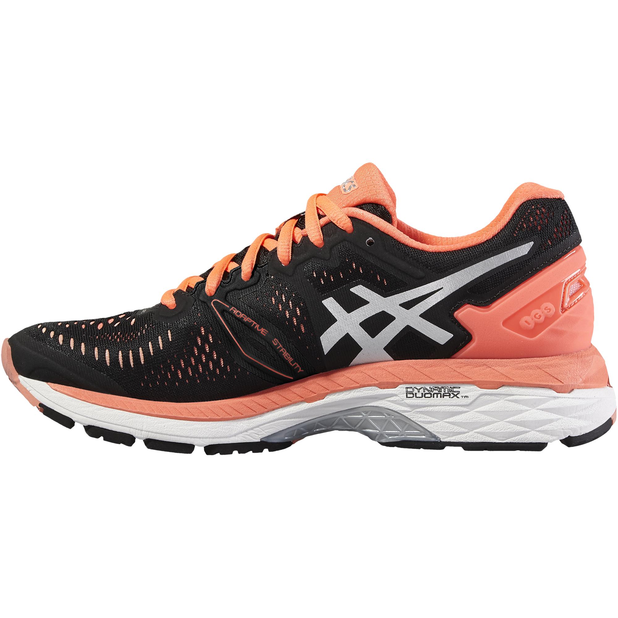 Asics Womens GEL-Kayano 23 Running Shoes - Black/Coral - www.bagssaleusa.com