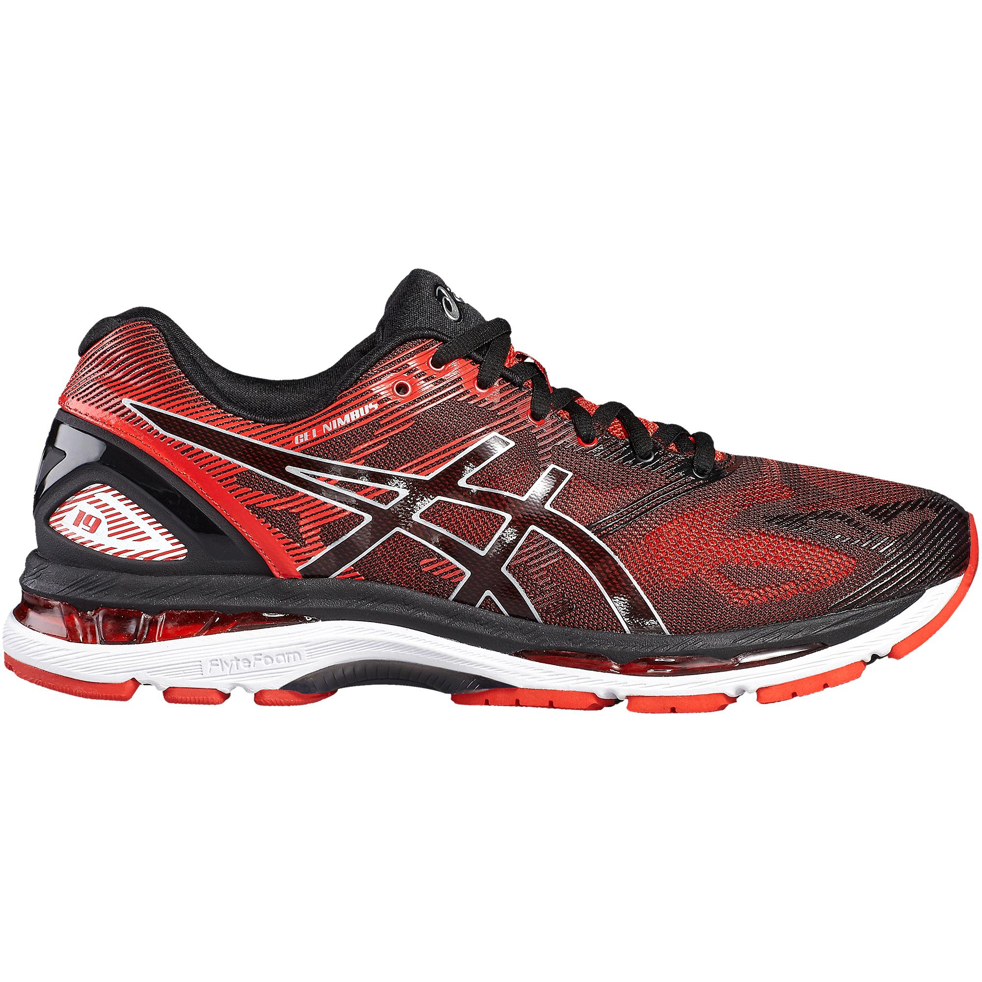 Asics Mens GEL-Nimbus 19 Running Shoes - Vermillion Red/Black ...