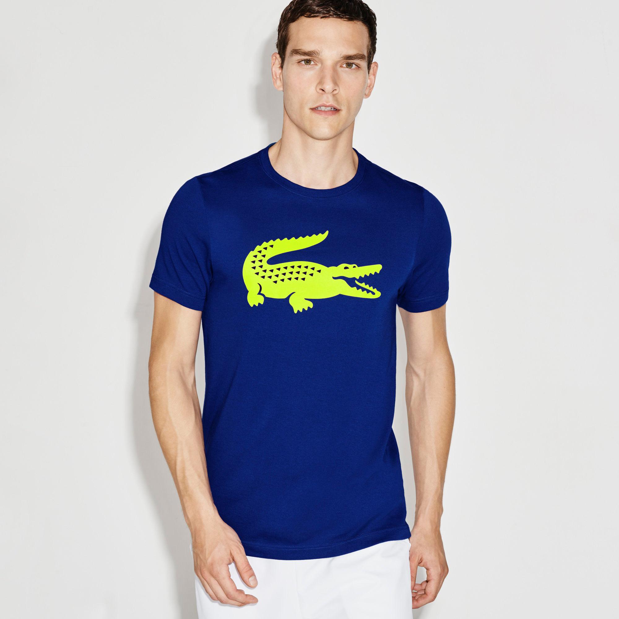 Lacoste Sport Mens Oversized Crocodile T-Shirt - Blue - Tennisnuts.com
