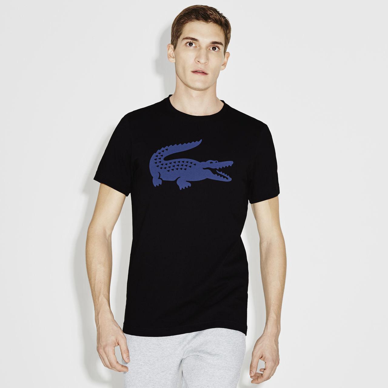 Lacoste Sport Mens Oversized Crocodile T-Shirt - Black - Tennisnuts.com