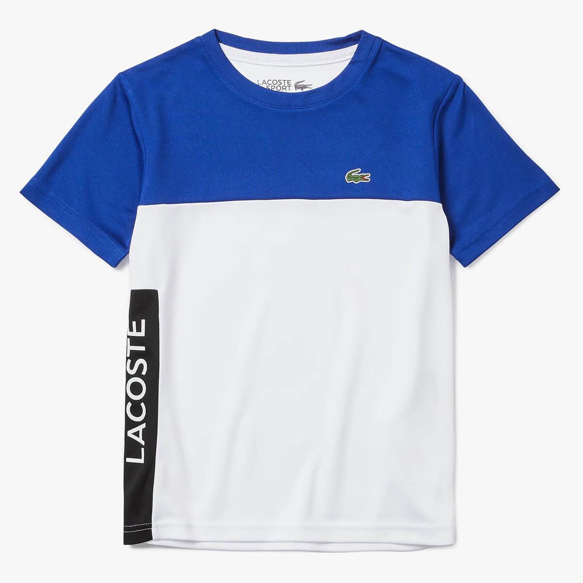 Lacoste Boys Sport Colourblock T-Shirt - Blue/White/Black - Tennisnuts.com