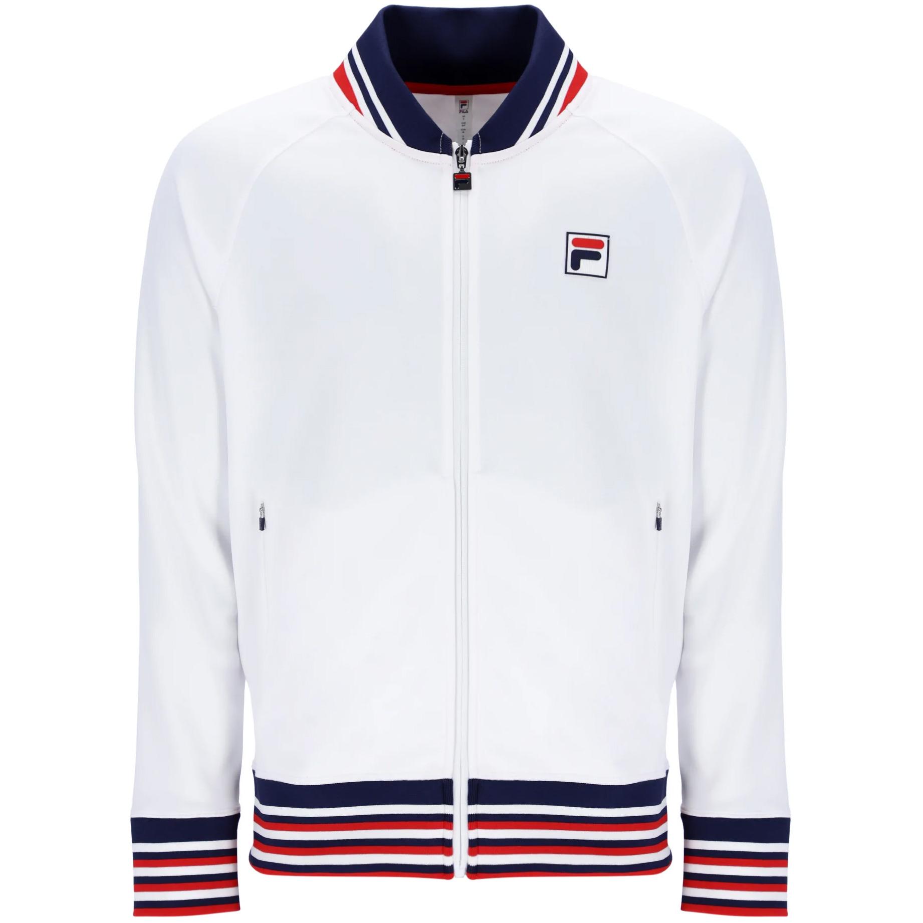 Fila Mens Heritage Track Jacket - White - Tennisnuts.com