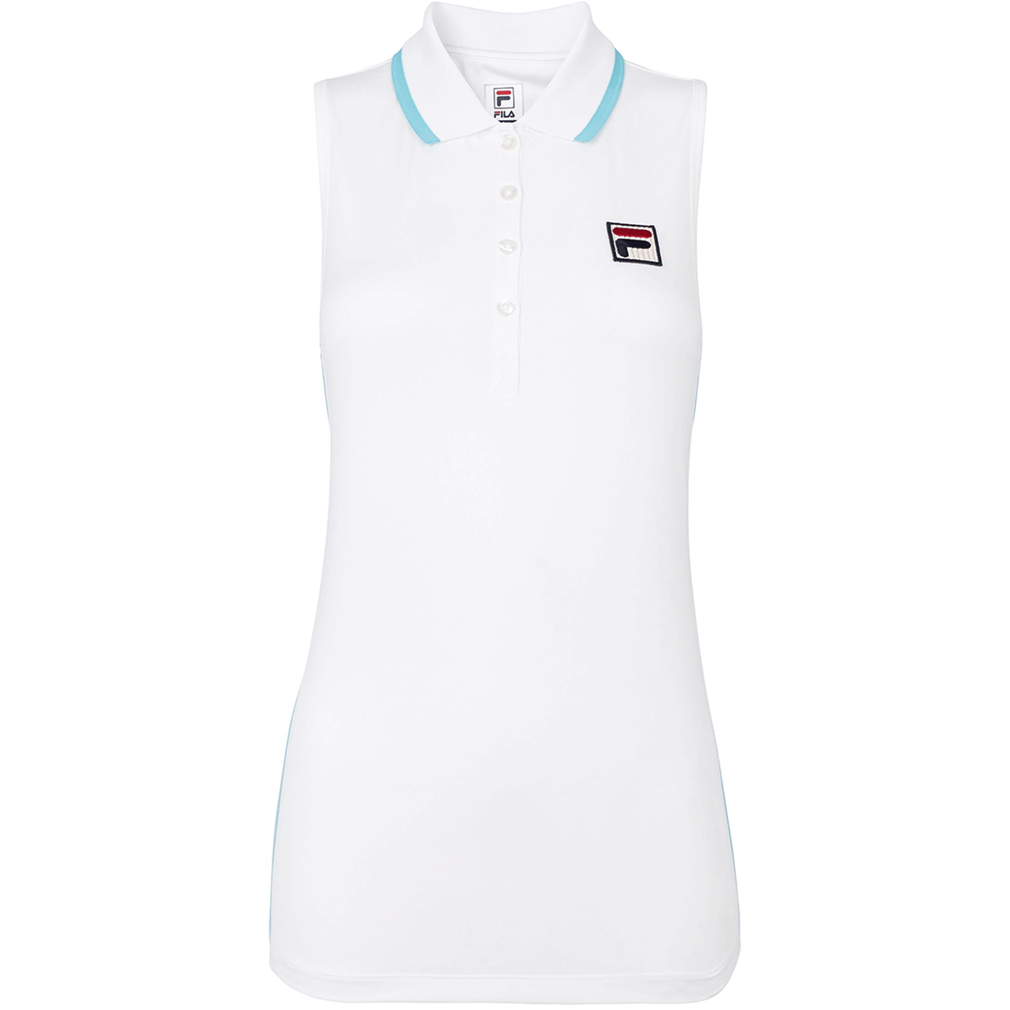 Fila Womens Acqua Sole Sleeveless Tennis Polo - White - Tennisnuts.com