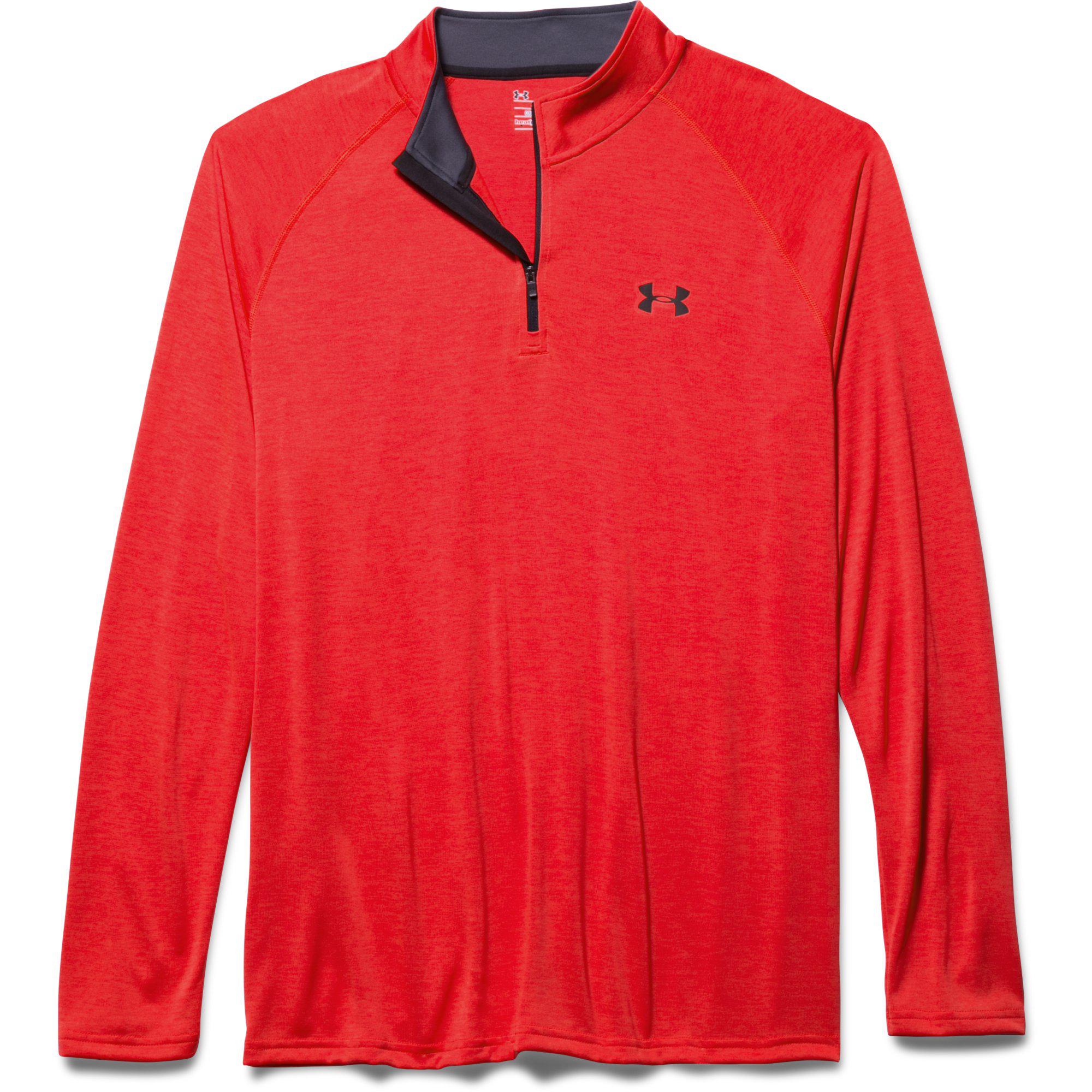 Under Armour Mens Tech 1/4 Zip Pullover Red