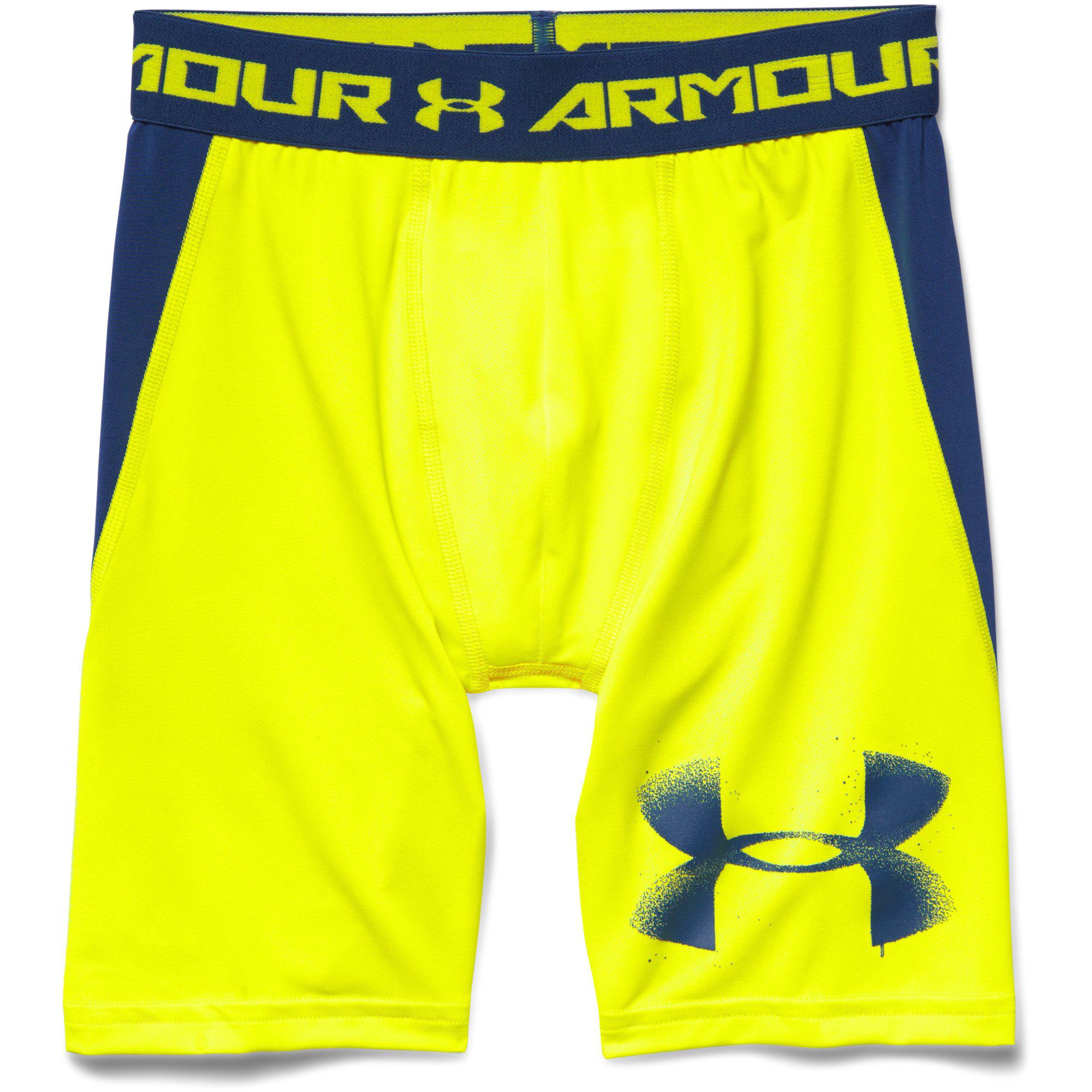 brandy Buscar a tientas maximizar Under Armour Boys HeatGear Baselayer Long Shorts - Yellow/Blue -  Tennisnuts.com