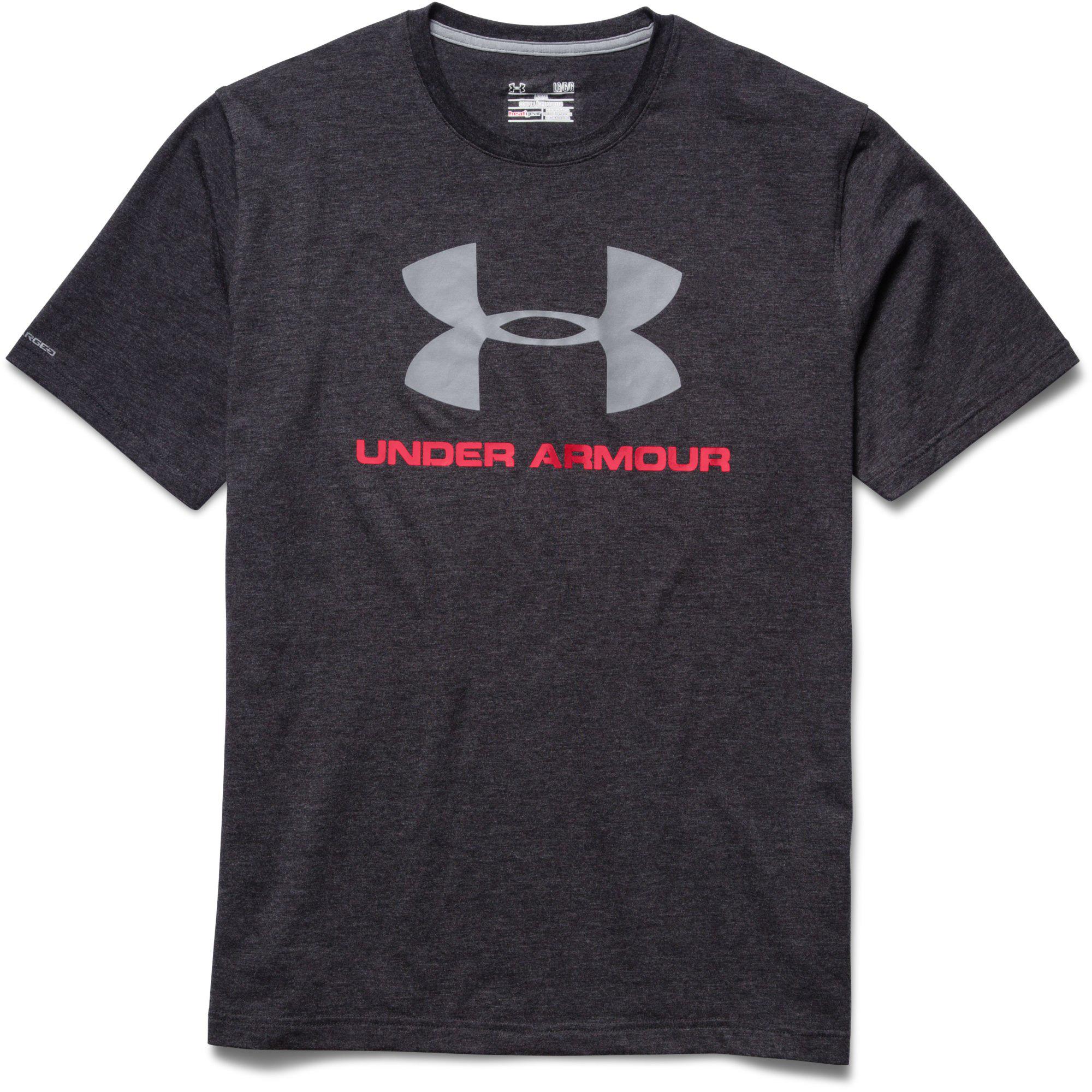 Under Armour Mens CC Sportstyle Logo Tee - Black/Red/Steel - Tennisnuts.com