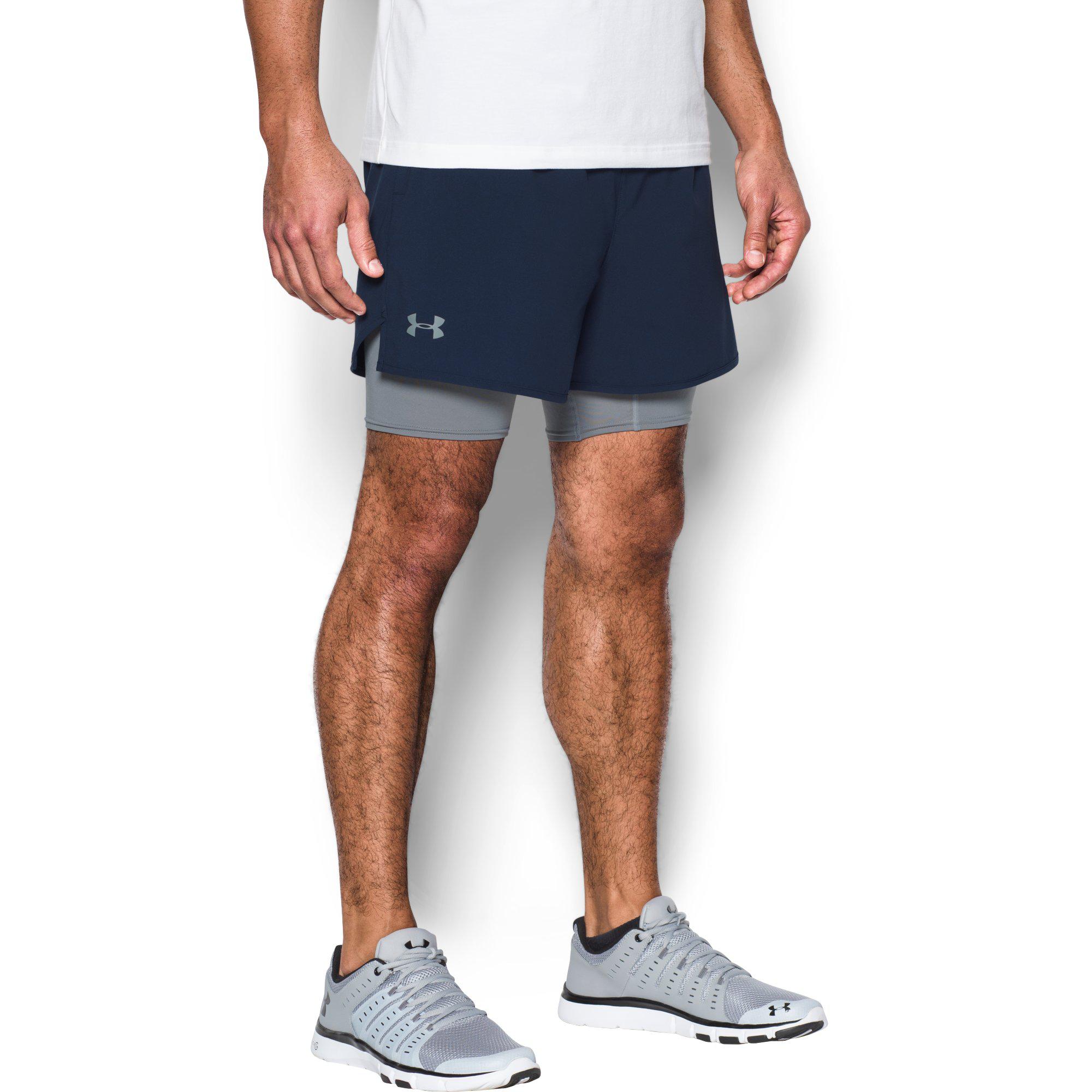 under armour men's qualifier 2 in 1 shorts