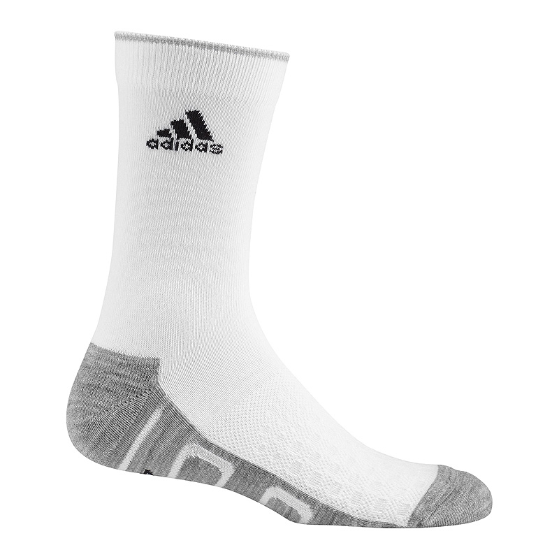 Adidas Half Crew Socks White/Medium Grey Heather (1 Pair Pack