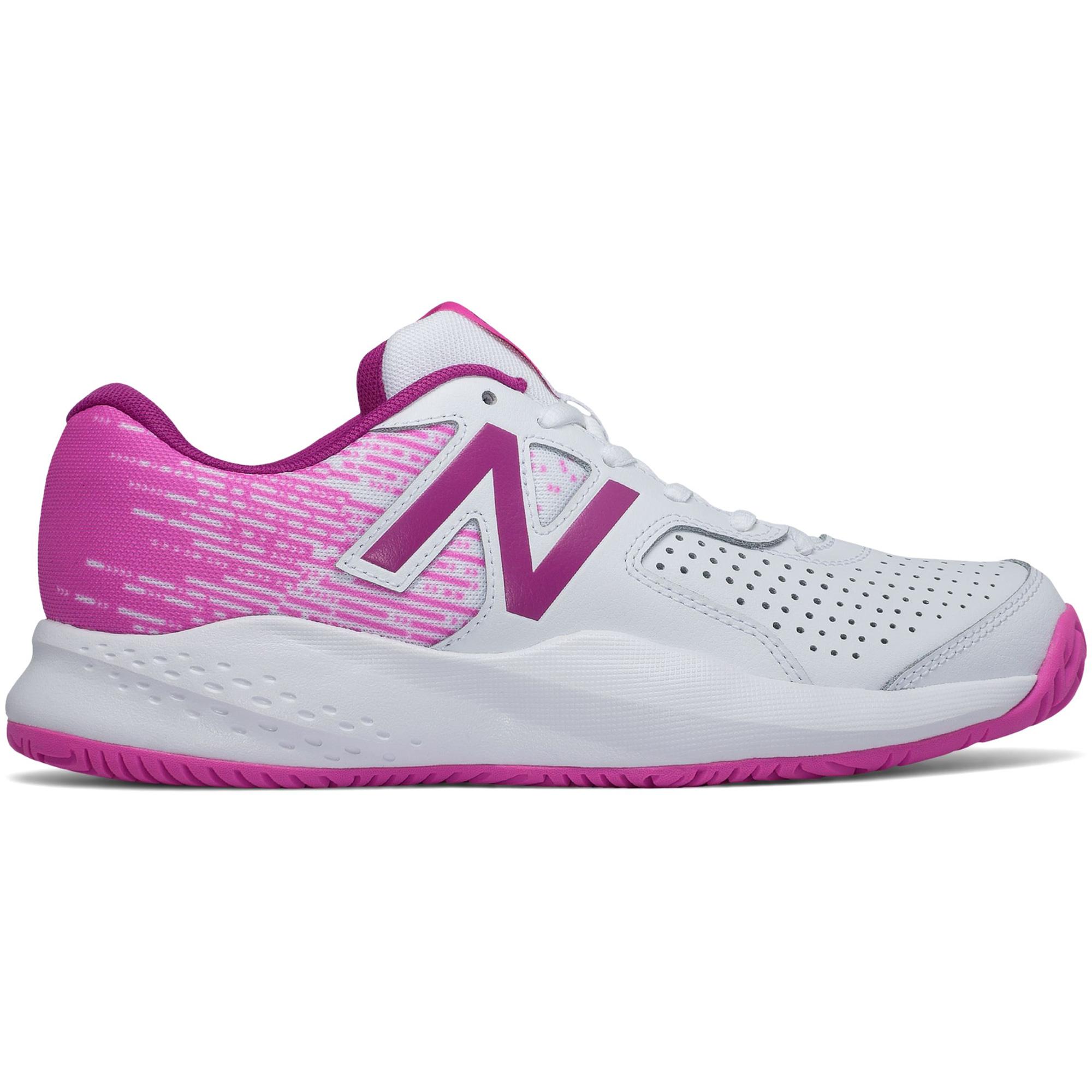 New Balance Womens 696v3 Tennis Shoes - White/Pink - 0