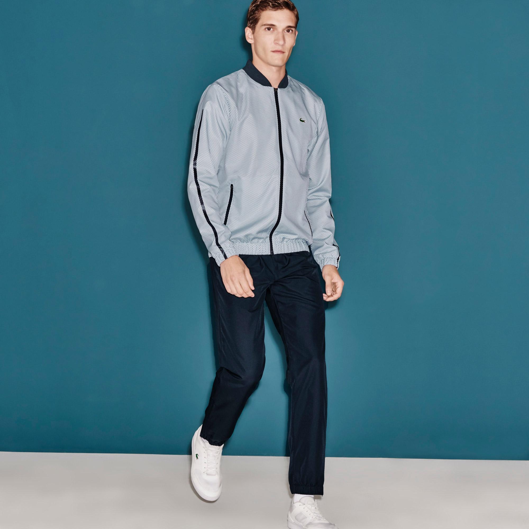 Lacoste Mens Colourblock Tracksuit - White/Navy - Tennisnuts.com