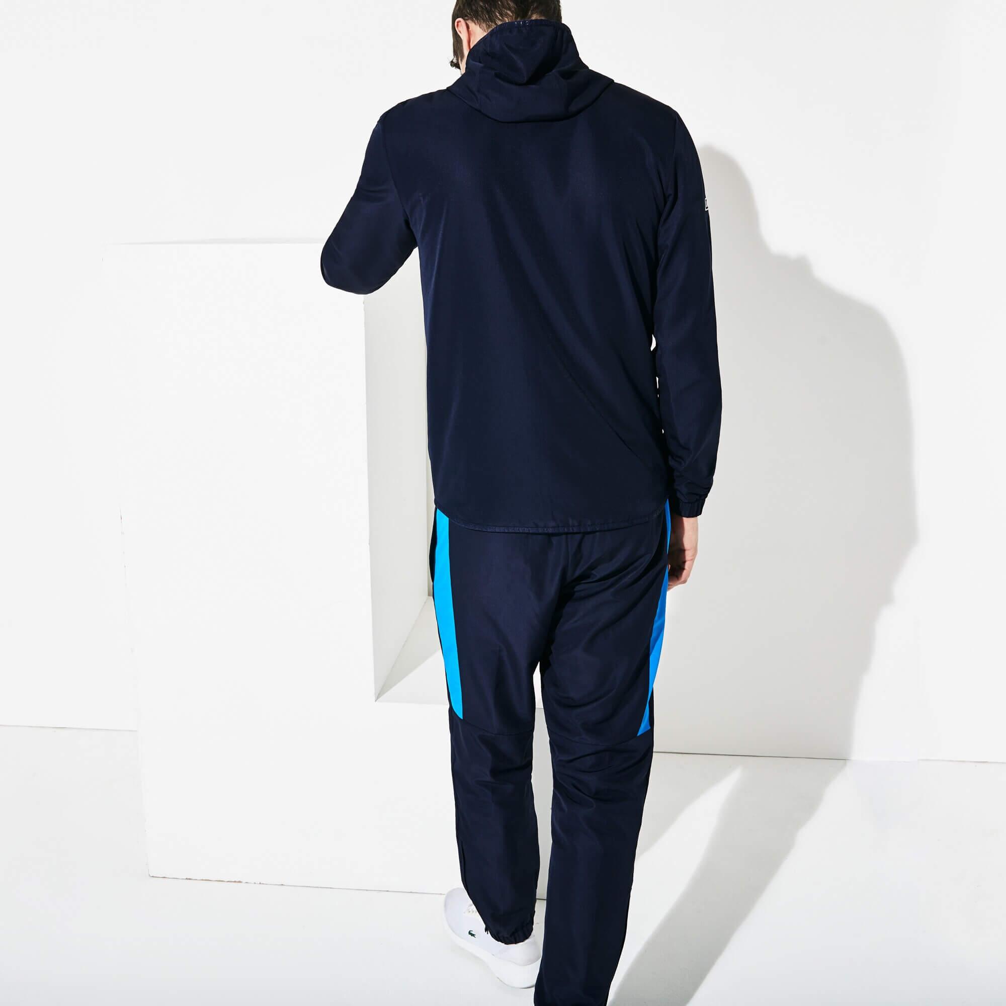 Lacoste Mens Colourblock Sweatsuit Blue/White/Navy Blue
