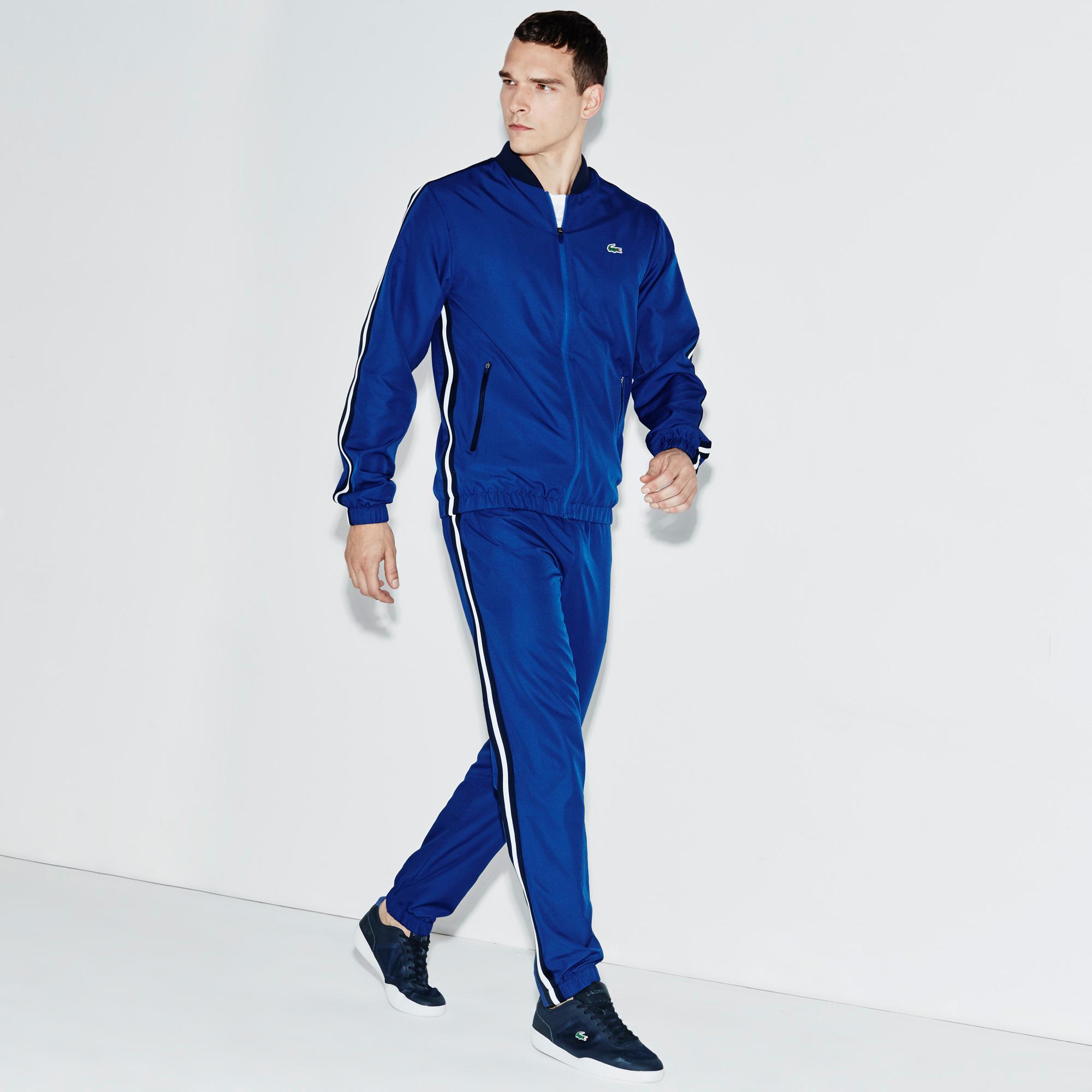 Lacoste Sport Mens Taffeta Mesh Panel Tennis Tracksuit - Blue ...