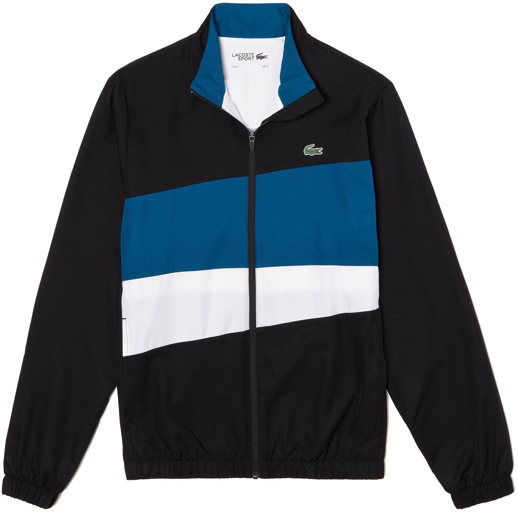 Lacoste Mens Colourblock Sweatsuit - Black/Blue/White - Tennisnuts.com
