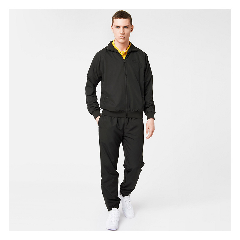 lacoste sport tracksuit black