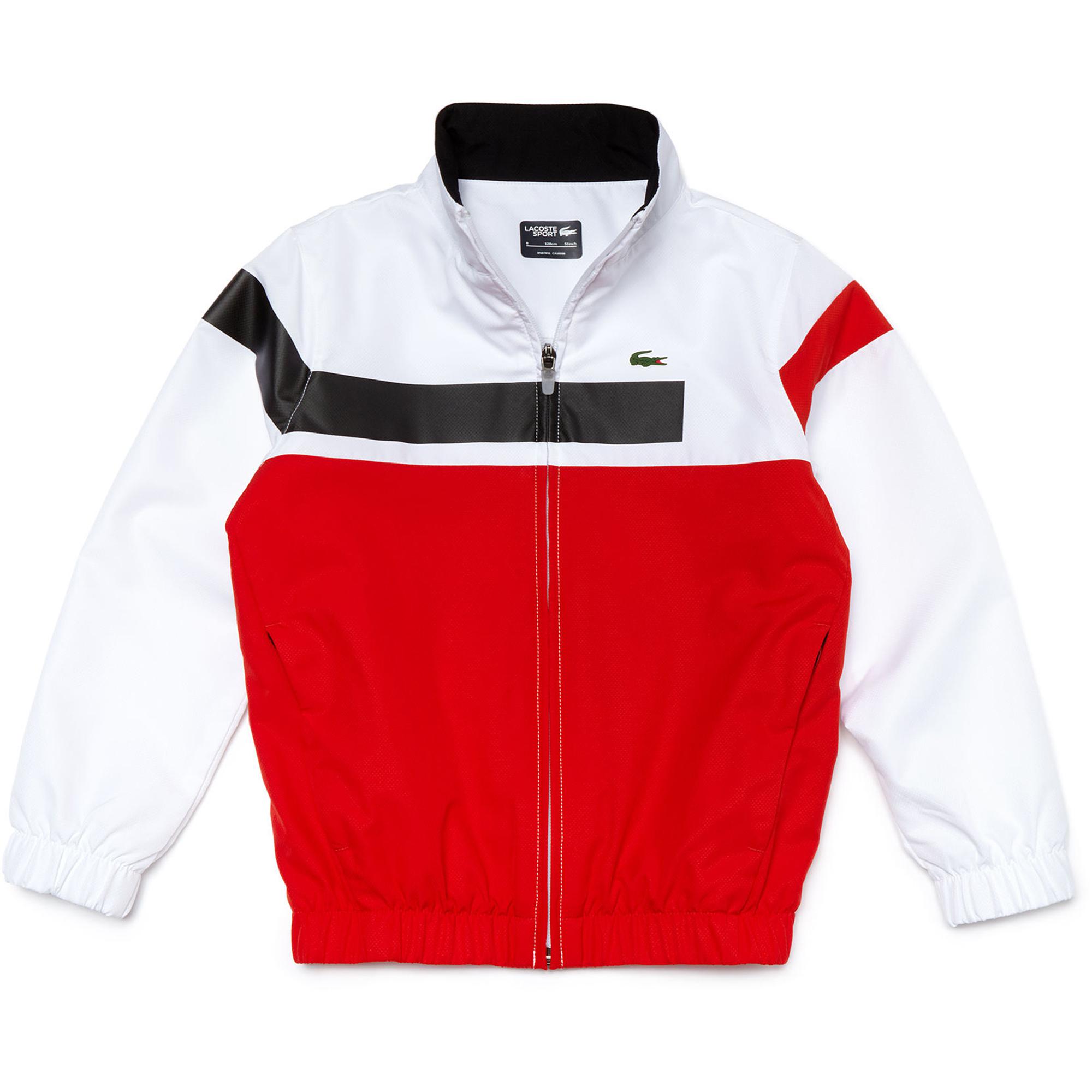 Lacoste Sport Boys Tracksuit - Red/White/Black - Tennisnuts.com