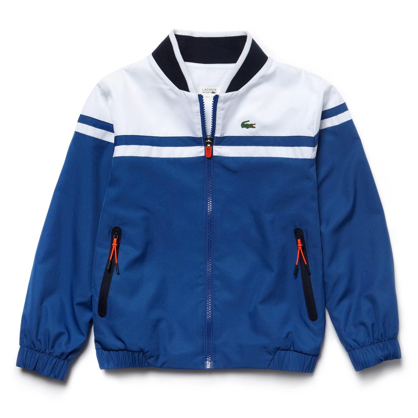 Lacoste Sport Boys Tracksuit - Blue/White/Navy - Tennisnuts.com