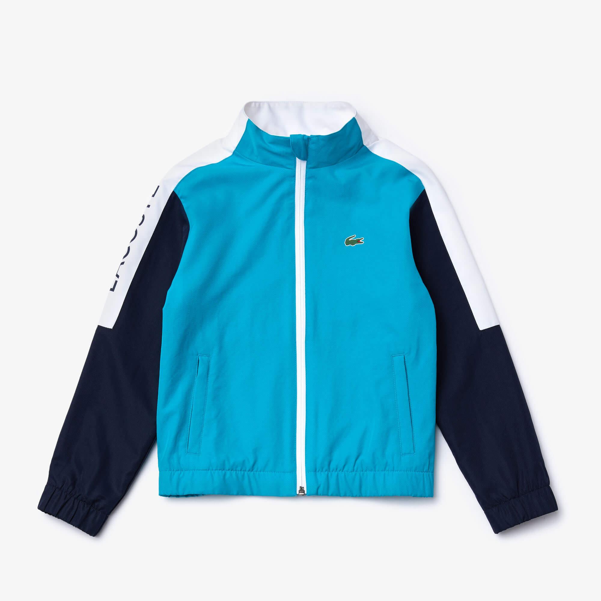 Lacoste Boys Sport Colourblock Tracksuit - Turquoise/Navy Blue ...