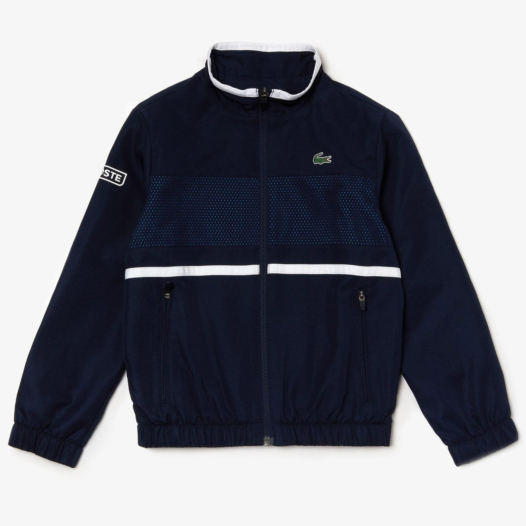 Lacoste Boys Mesh Panel Tracksuit - Navy Blue/Blue/White - Tennisnuts.com