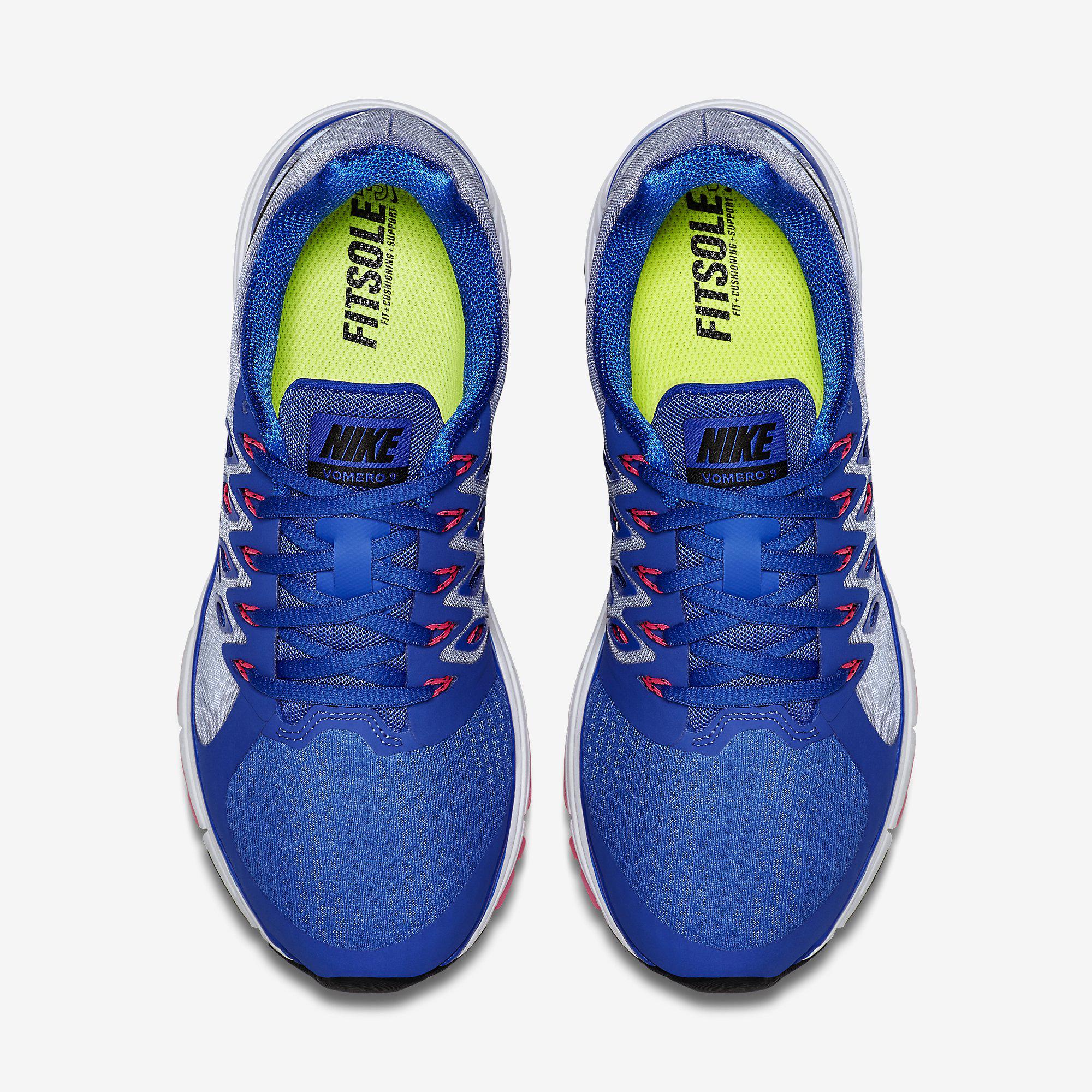 Nike Womens Zoom Vomero 9 Running Shoes - Lyon Blue/White/Pink Pow ...