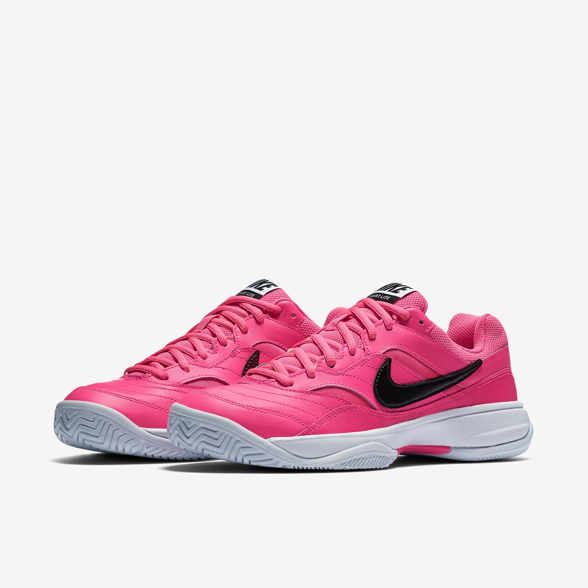 Nike Womens Court Lite Tennis Shoes - Pink Blast/Black - Tennisnuts.com