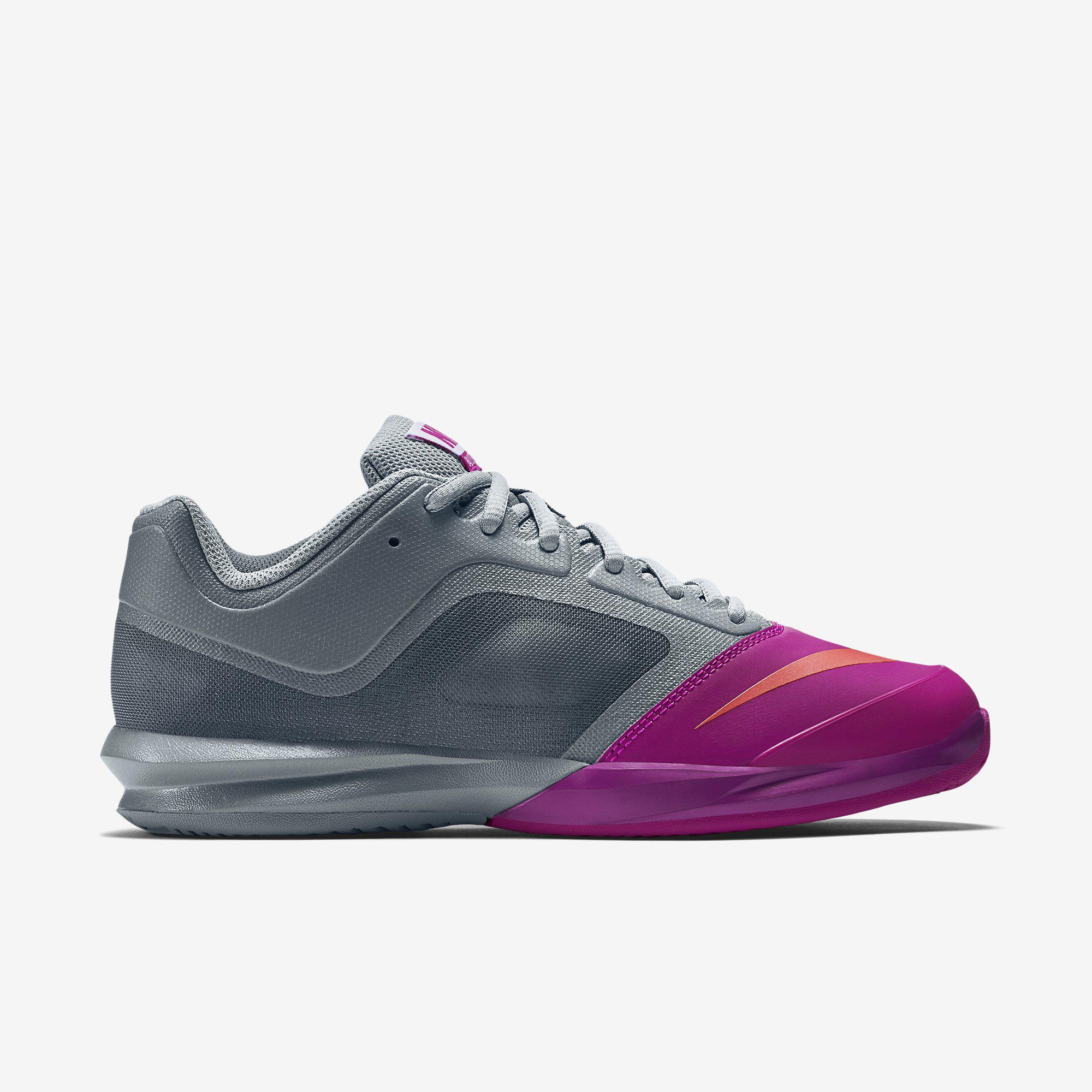 Nike Womens Dual Fusion Ballistec Advantage Tennis Shoes Dove Grey Fuchsia Flash 3
