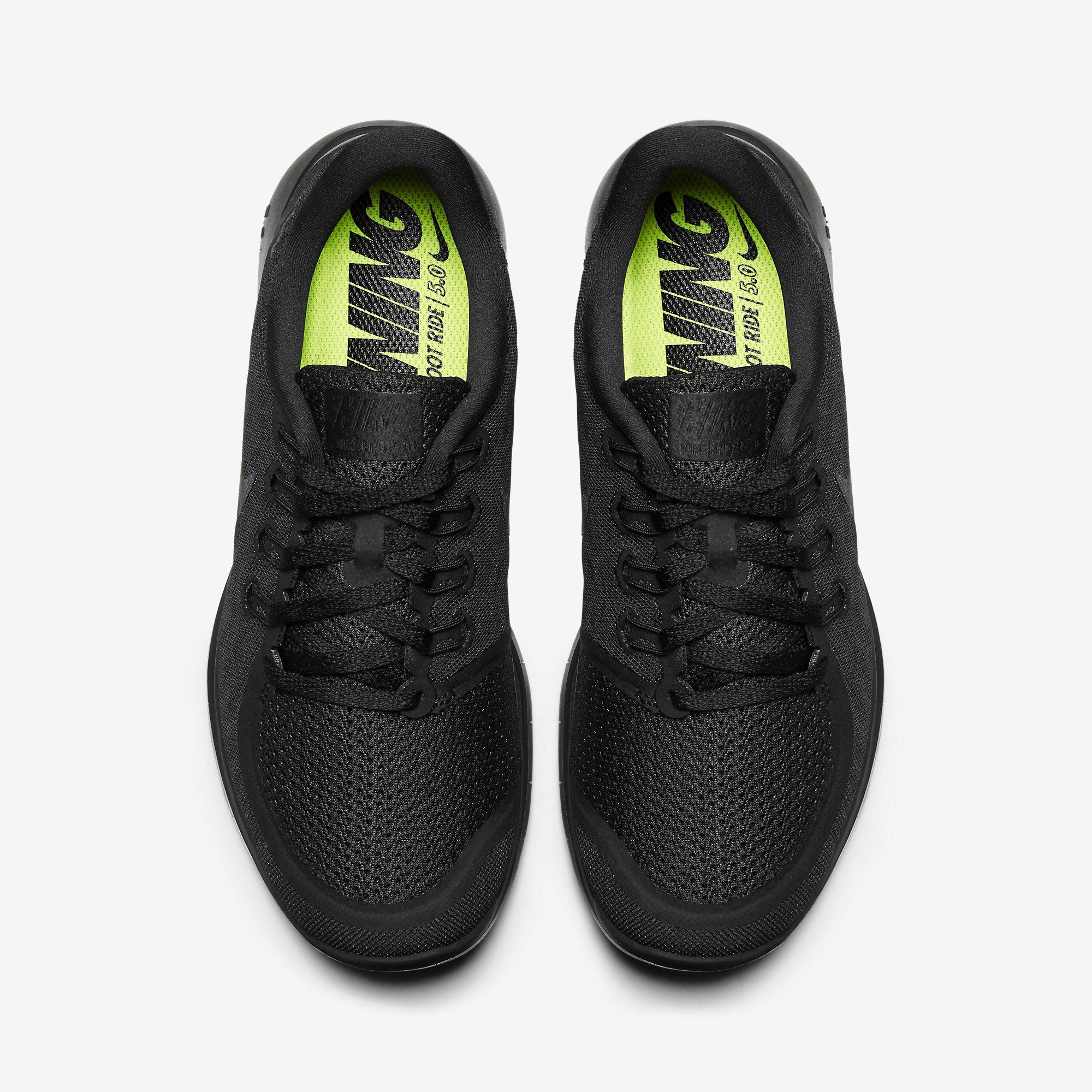 Nike Womens Free 5.0+ Running Shoes - Black/Anthracite - Tennisnuts.com