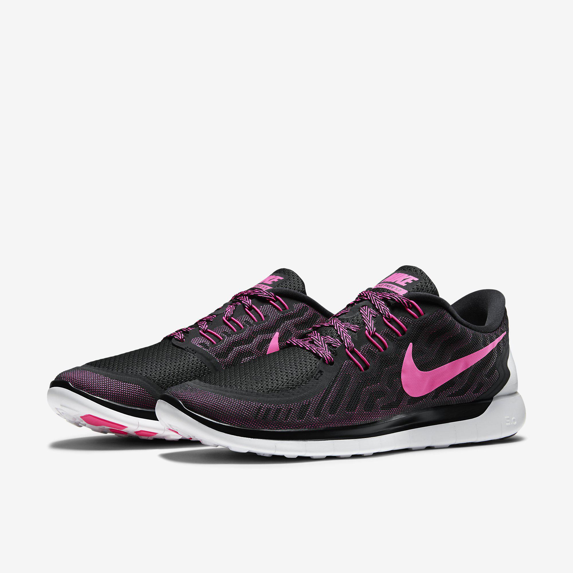 Nike Womens Free 5.0+ Running Shoes - Black/Pink - www.lvspeedy30.com