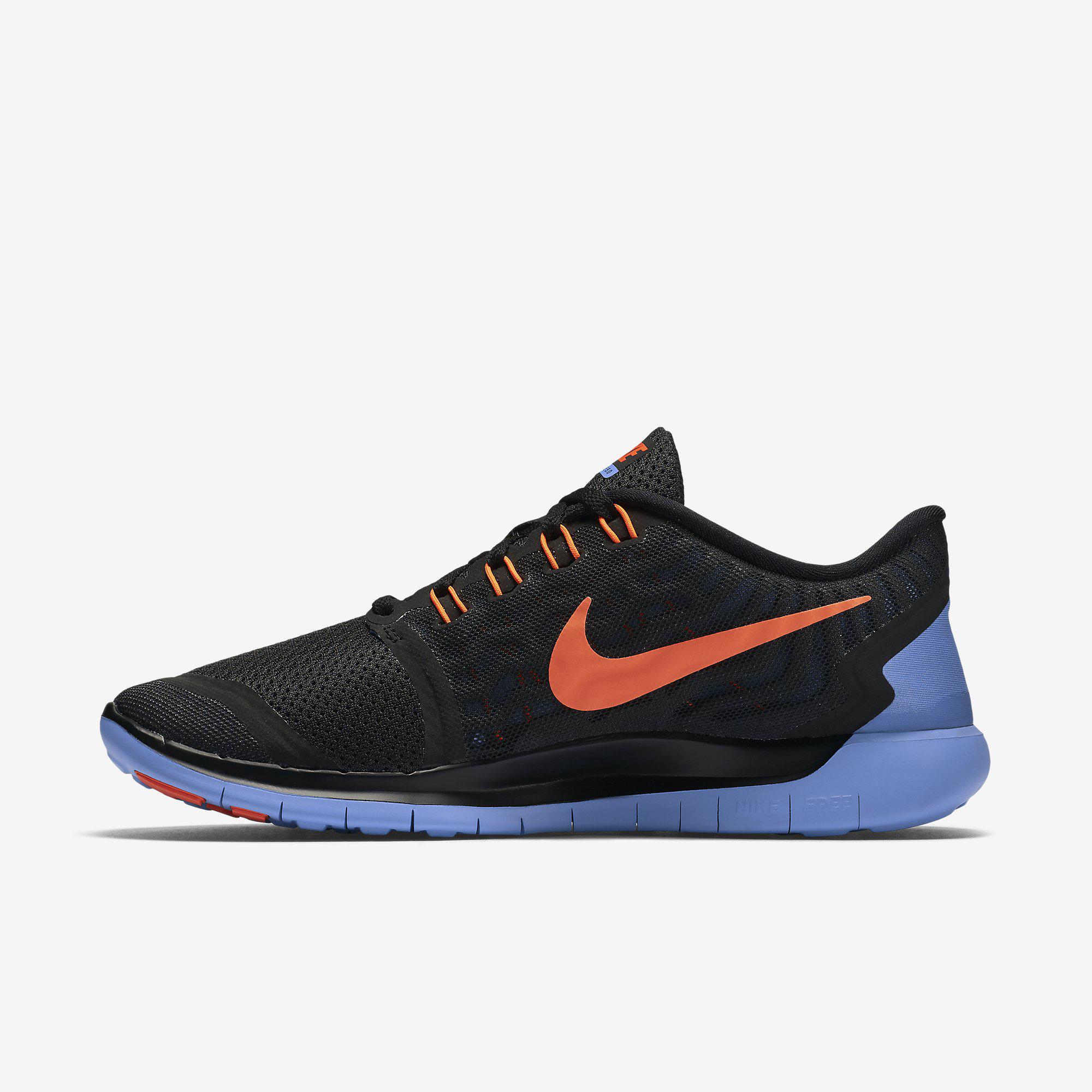 Nike Womens Free 5.0 Running Shoes - Black/Blue - 0