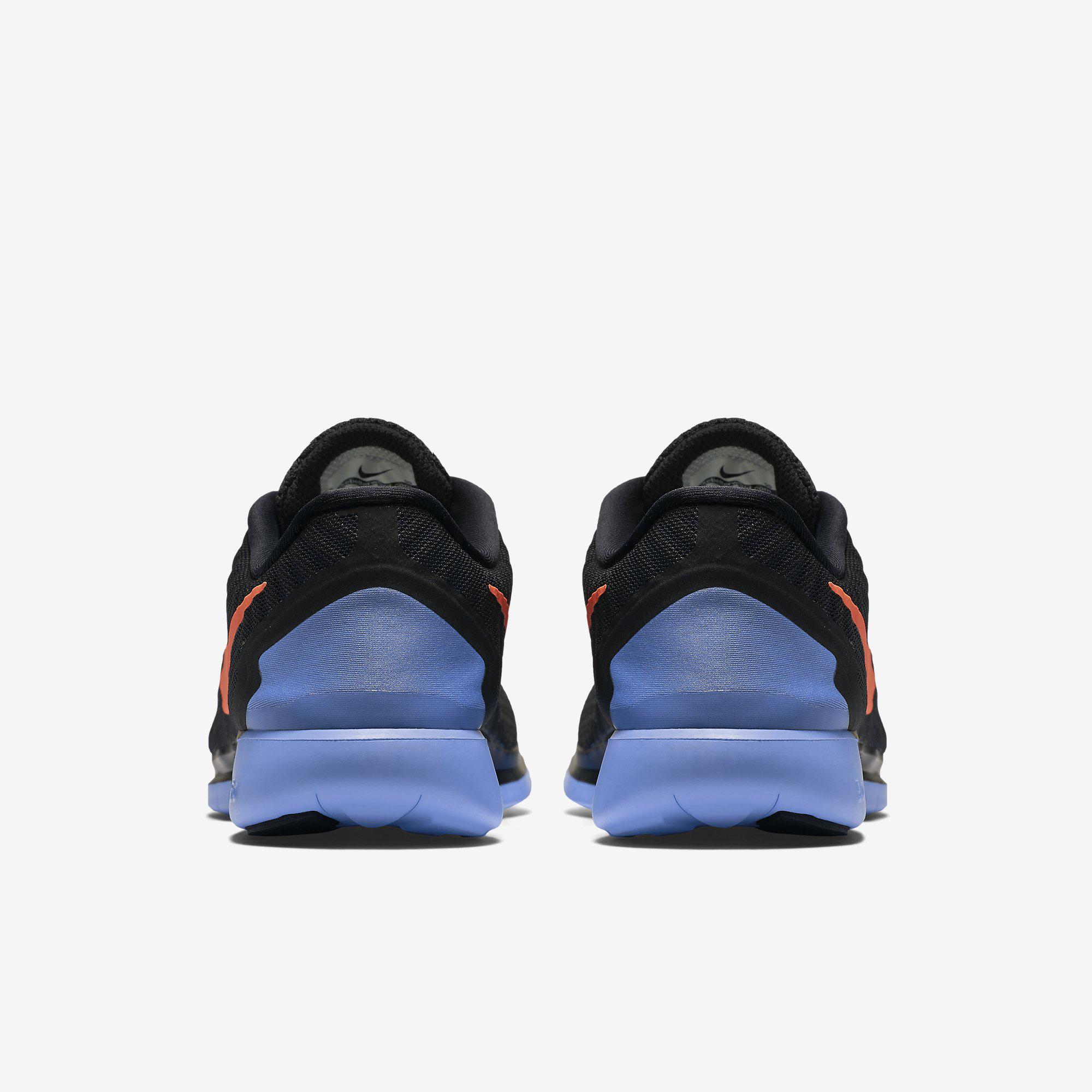 Nike Womens Free 5.0 Running Shoes - Black/Blue - Tennisnuts.com