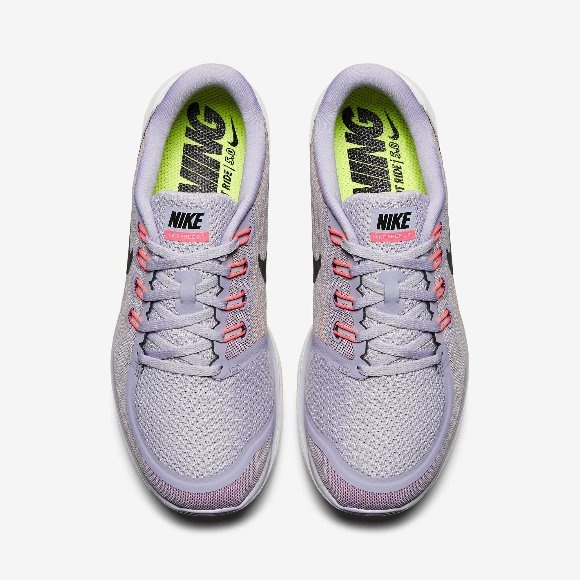 Nike Womens Free 5.0+ Running Shoes - Titanium/Fuchsia Flash ...