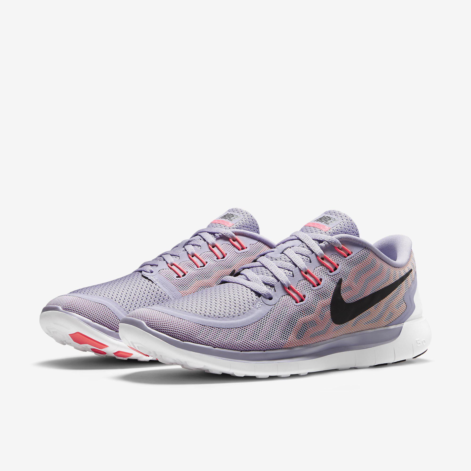 Nike Womens Free 5.0+ Running Shoes - Titanium/Fuchsia Flash ...