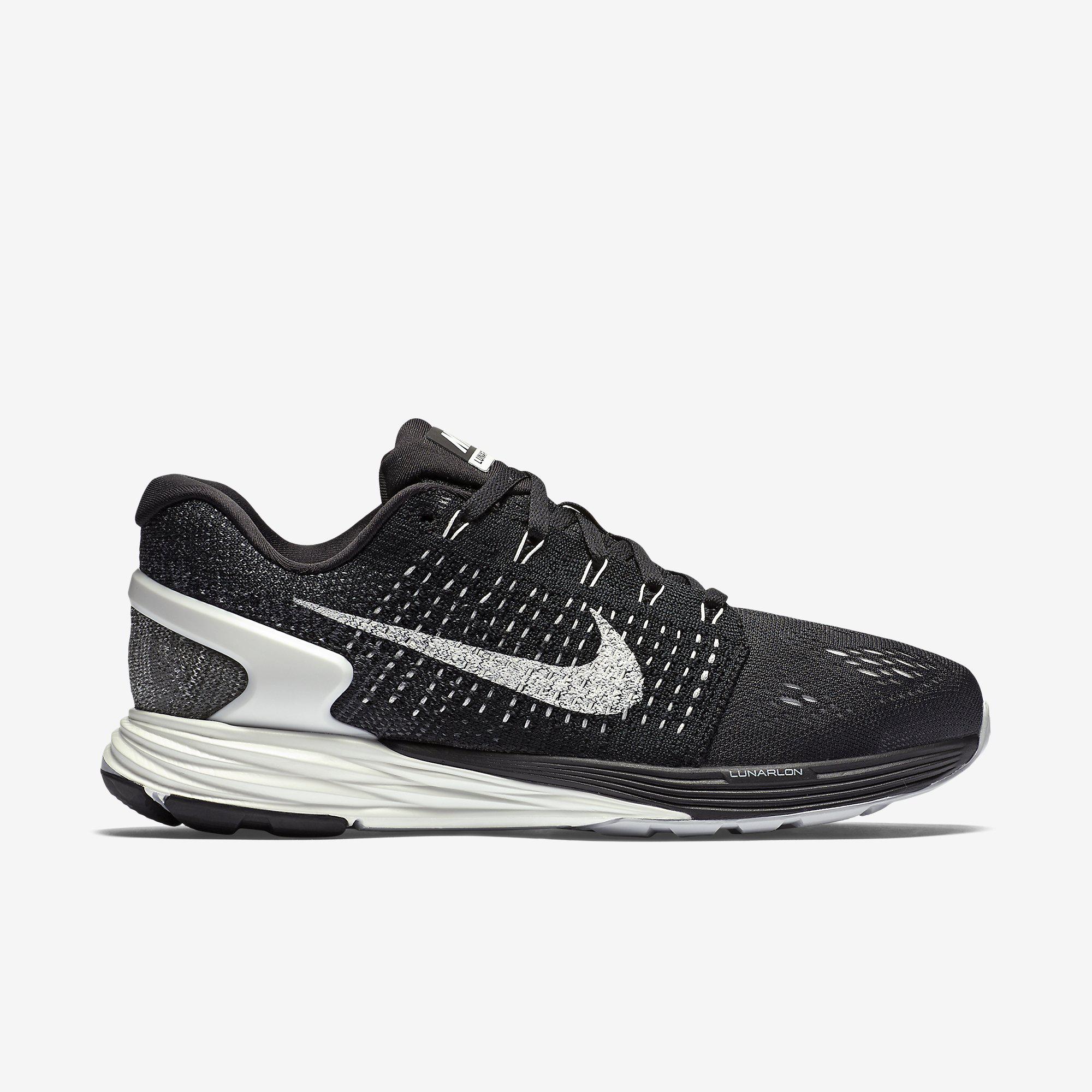 Nike Womens LunarGlide 7 Running Shoes - Black/White - Tennisnuts.com