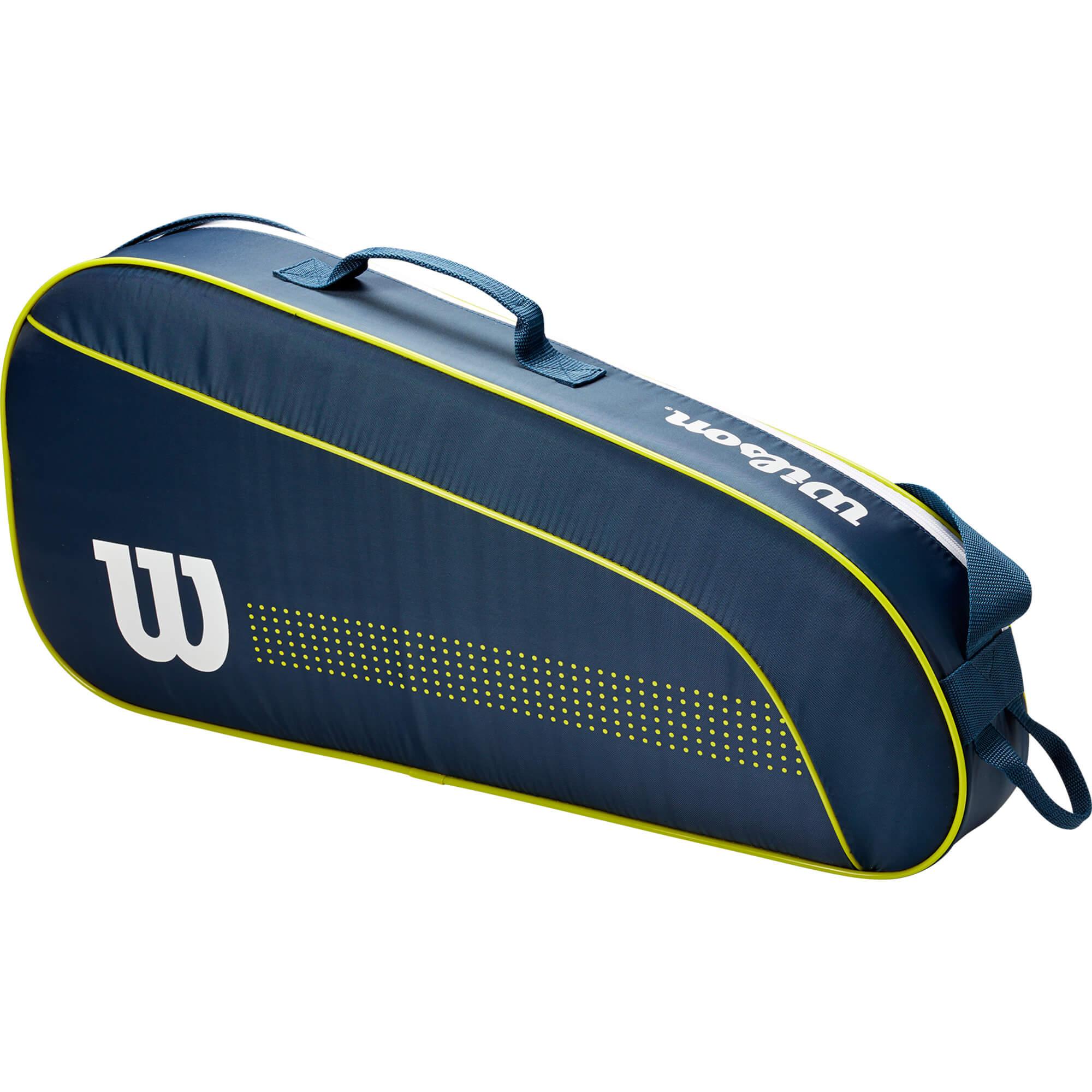 Wilson Junior 3 Racket Bag Navy/Lime Green