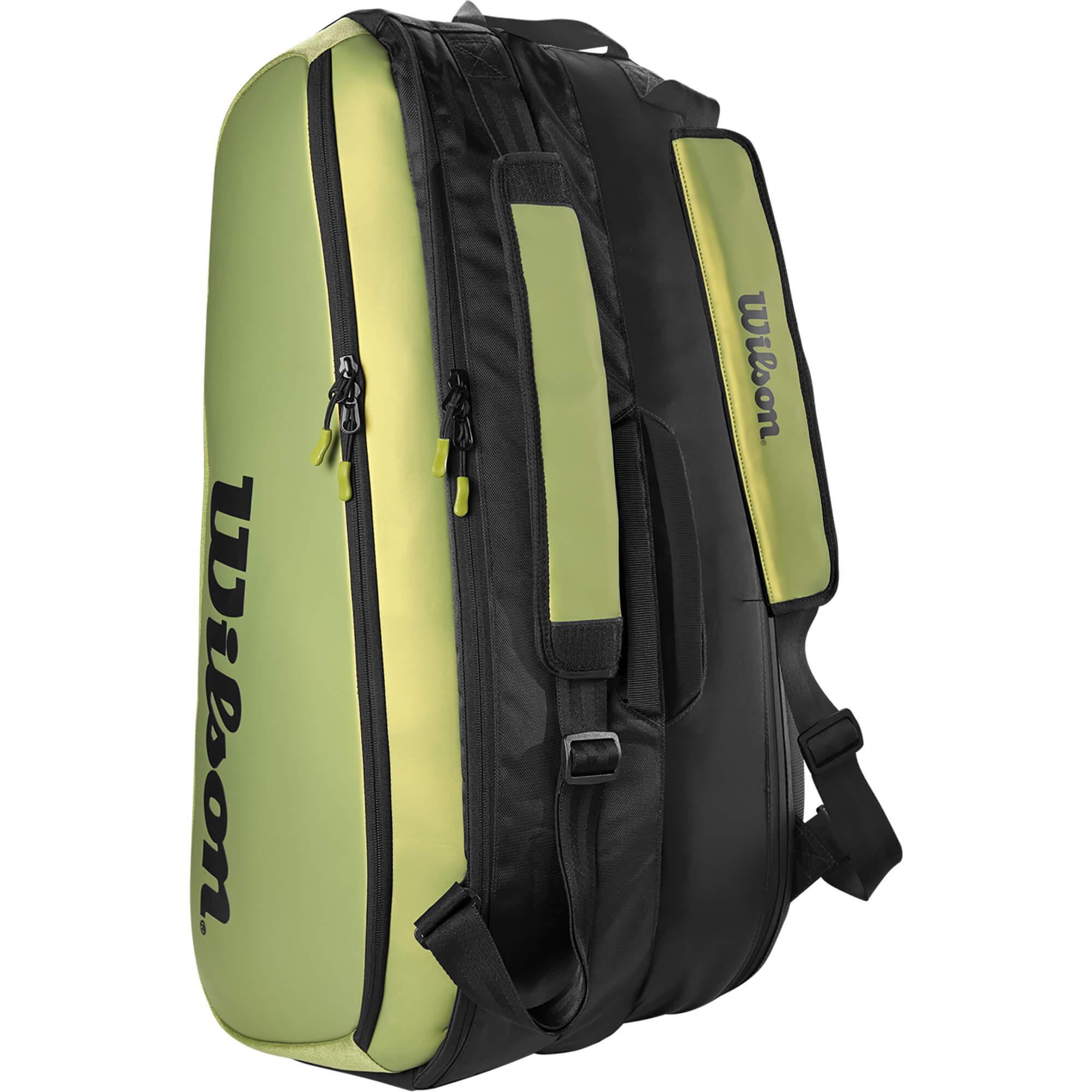 Wilson Super Tour Blade 9 Racket Bag - Black/Green - Tennisnuts.com