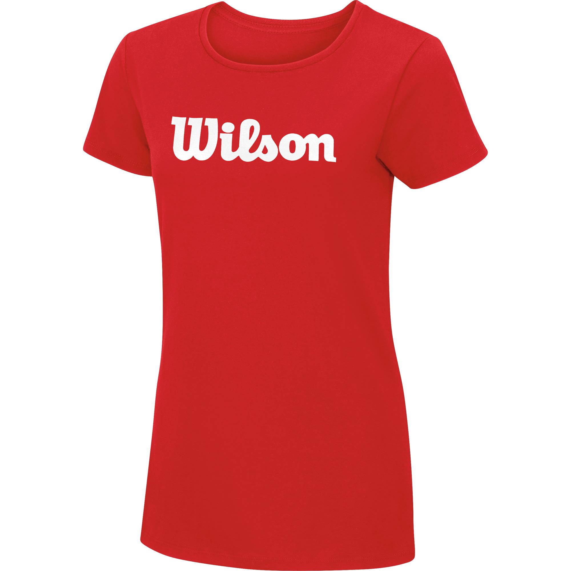 Wilson Womens Script Cotton Tee Red/White