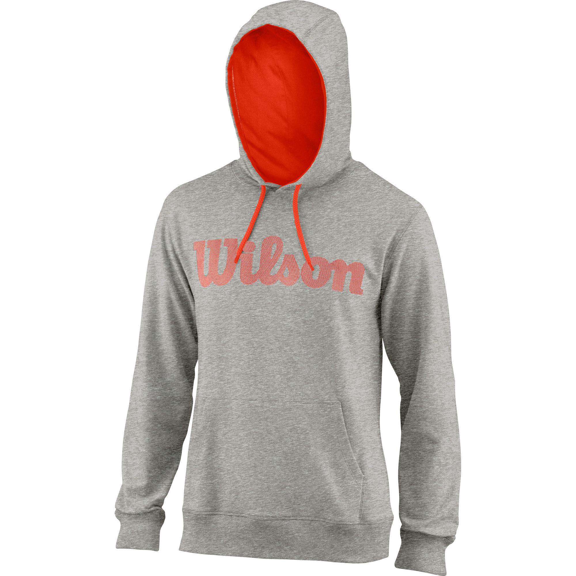 Wilson Mens Script Cotton Hoodie Heather Grey