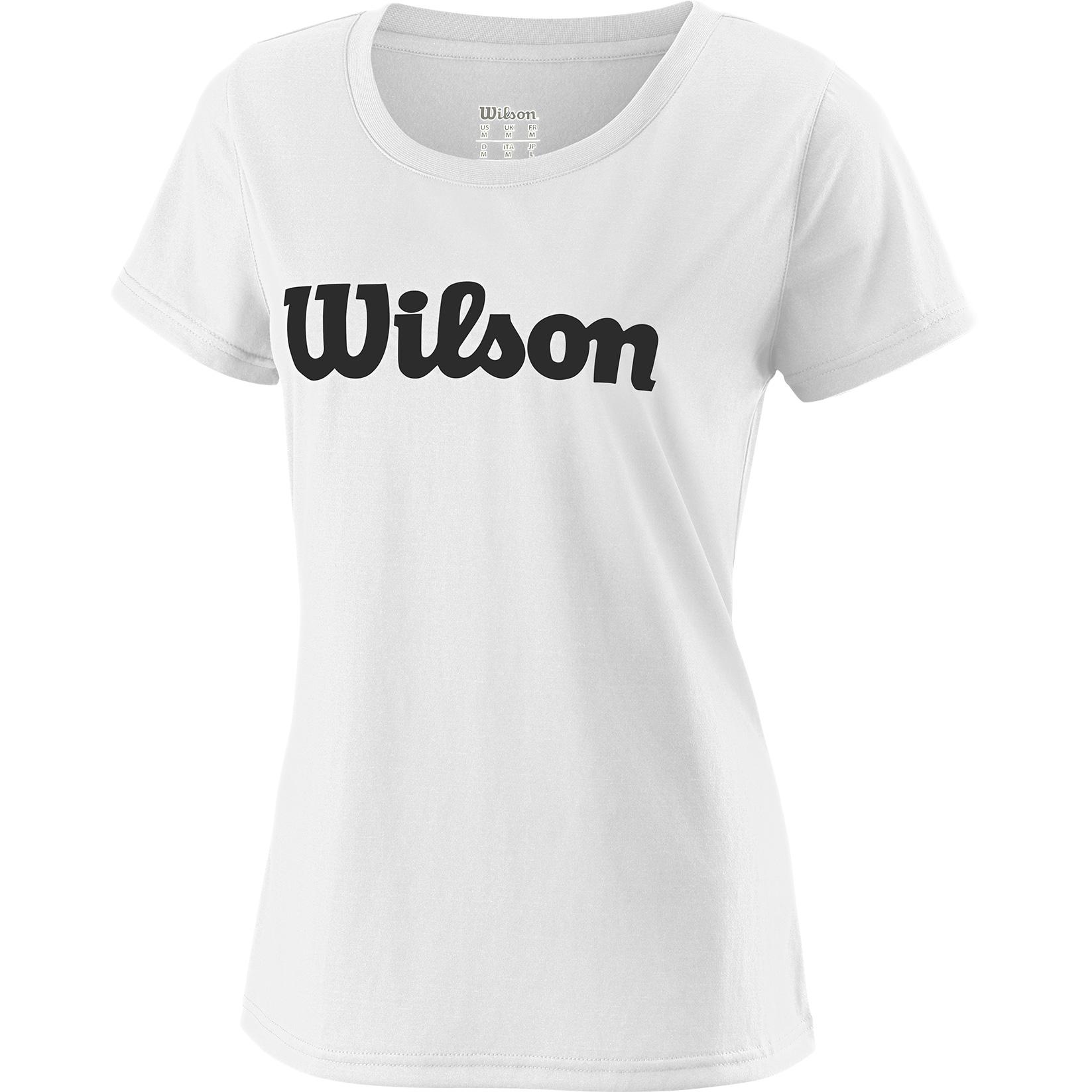 Wilson Womens Script Tech T-Shirt - White/Black - Tennisnuts.com